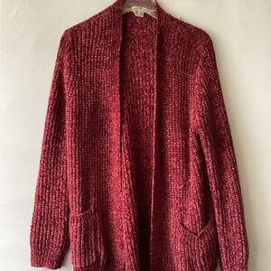 Seven 7 Women's Burgundy Sweater Cardigan